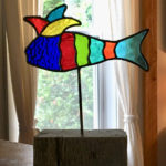jester fish, stained glass, art